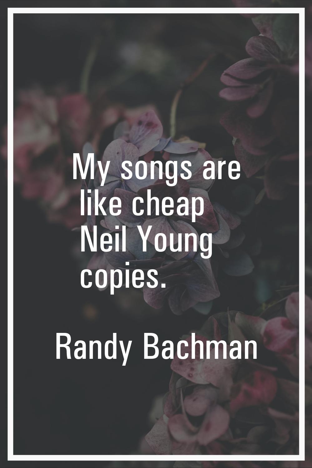 My songs are like cheap Neil Young copies.