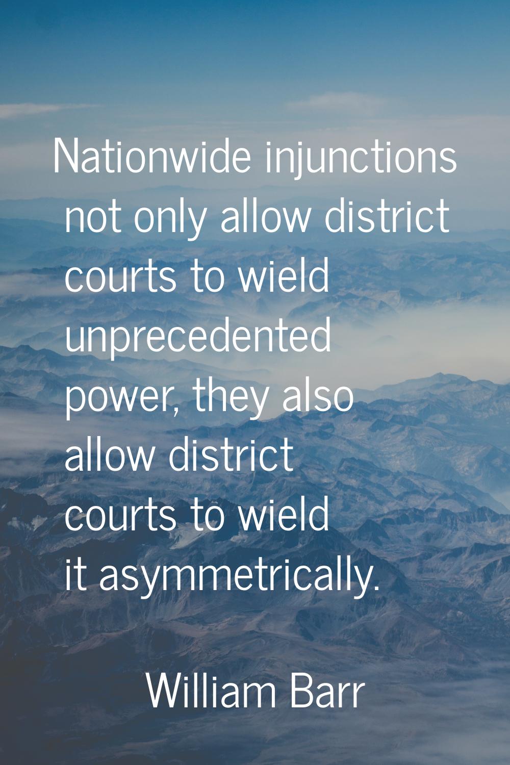 Nationwide injunctions not only allow district courts to wield unprecedented power, they also allow
