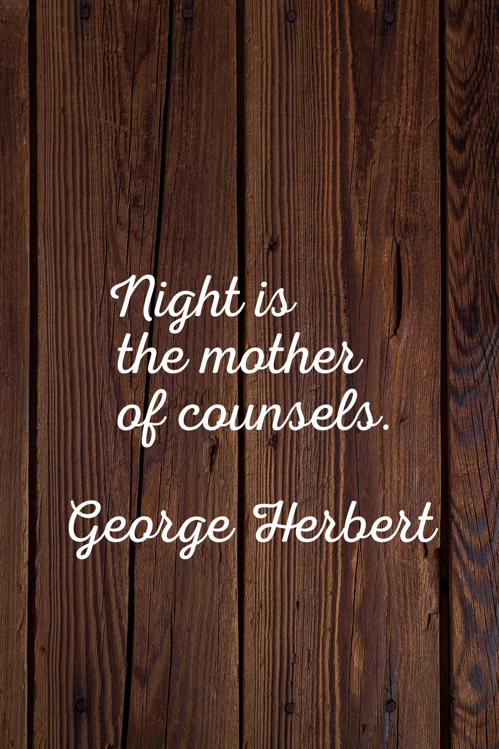 Night is the mother of counsels.