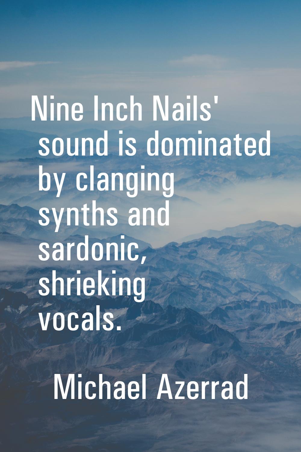 Nine Inch Nails' sound is dominated by clanging synths and sardonic, shrieking vocals.