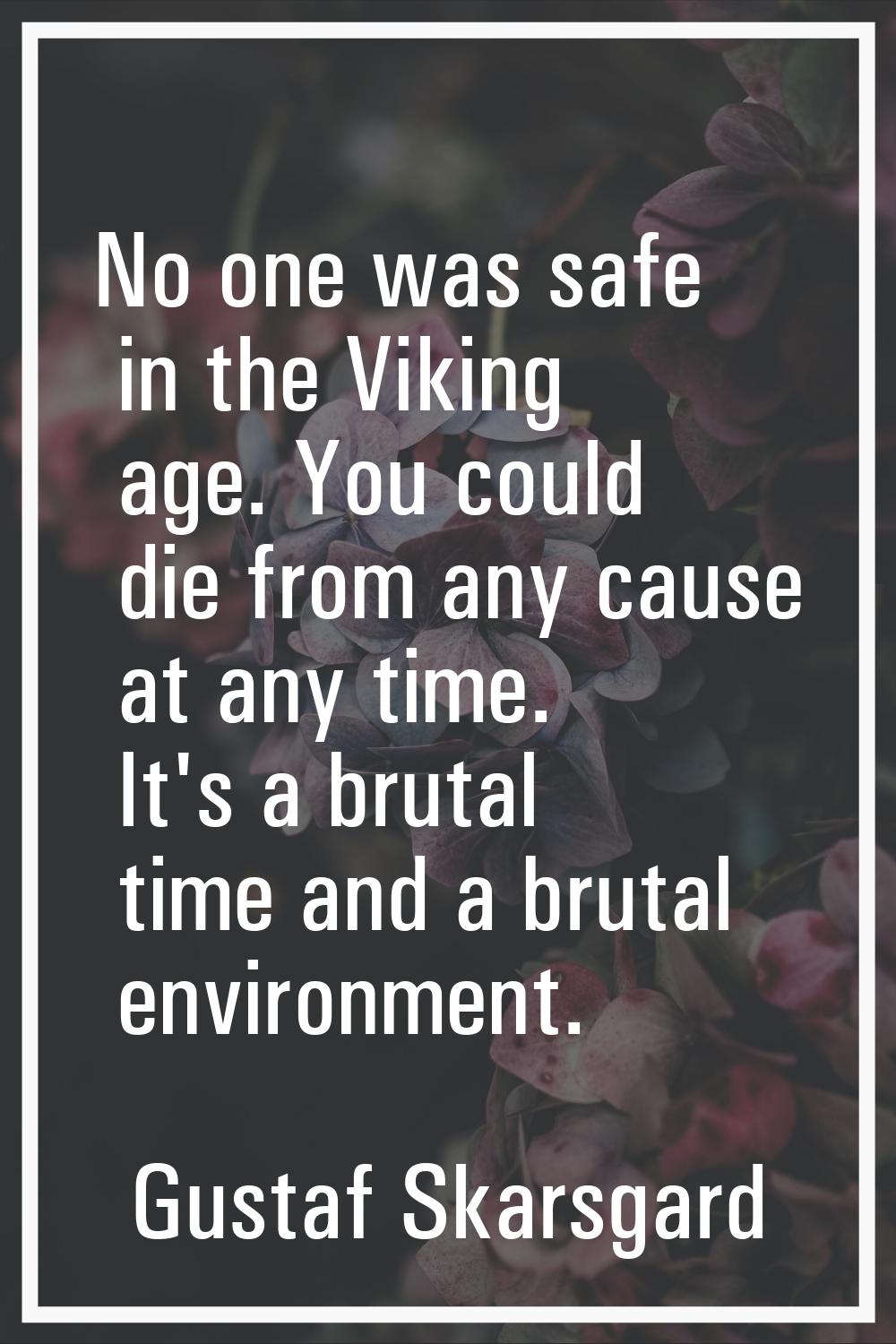No one was safe in the Viking age. You could die from any cause at any time. It's a brutal time and