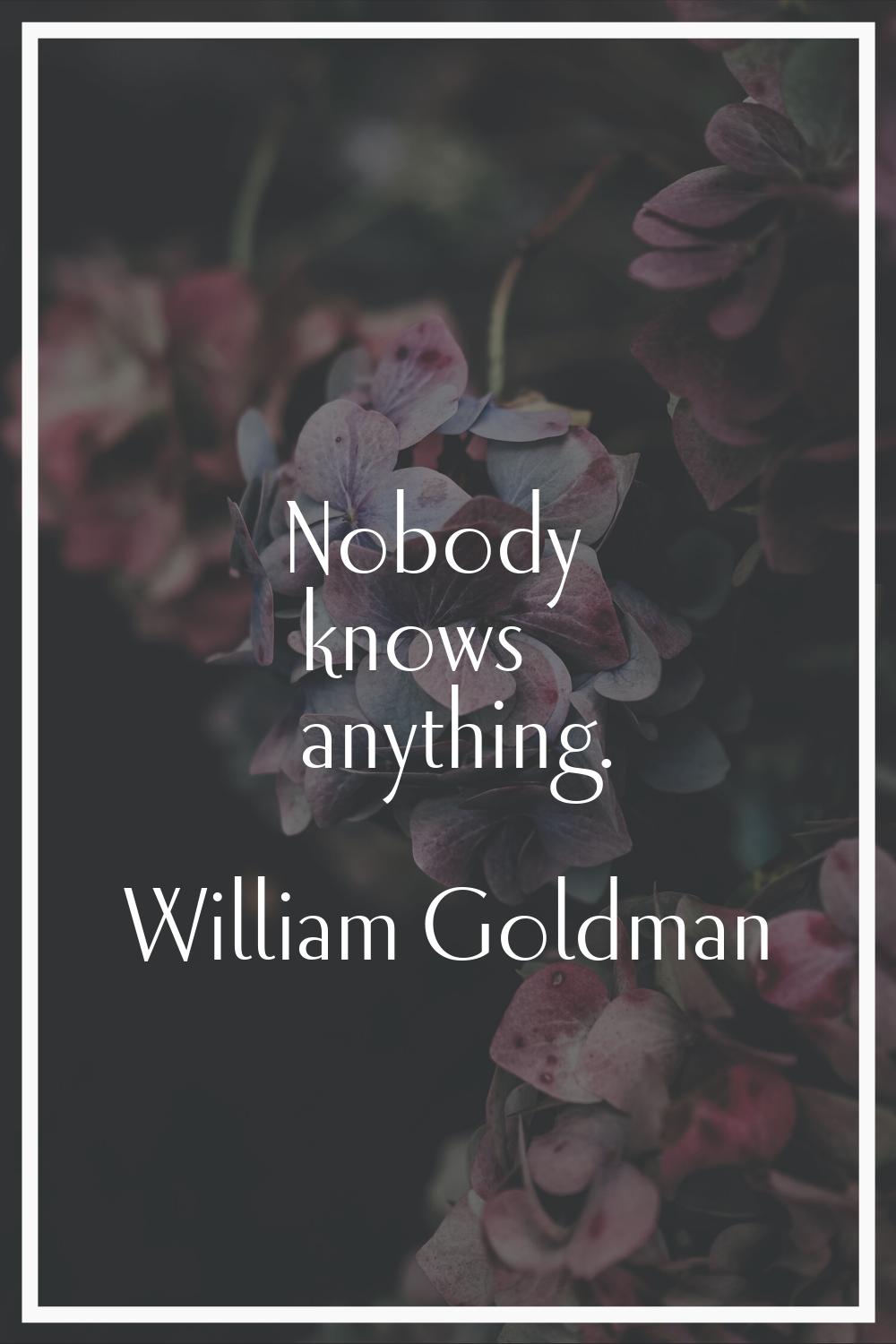 Nobody knows anything.