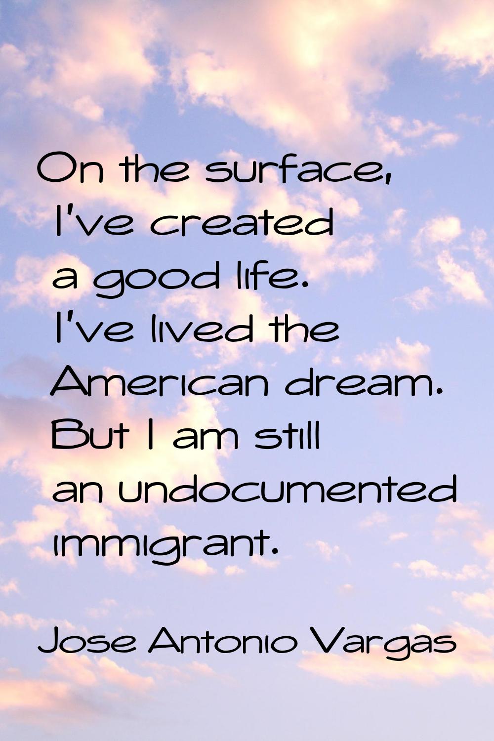 On the surface, I've created a good life. I've lived the American dream. But I am still an undocume
