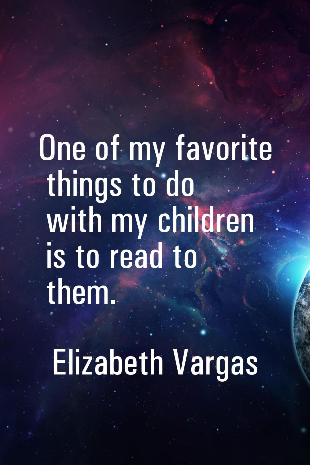 One of my favorite things to do with my children is to read to them.