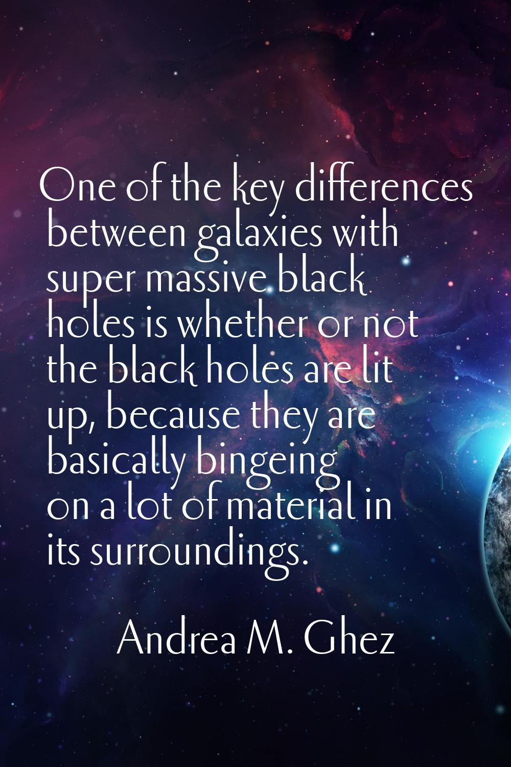 One of the key differences between galaxies with super massive black holes is whether or not the bl