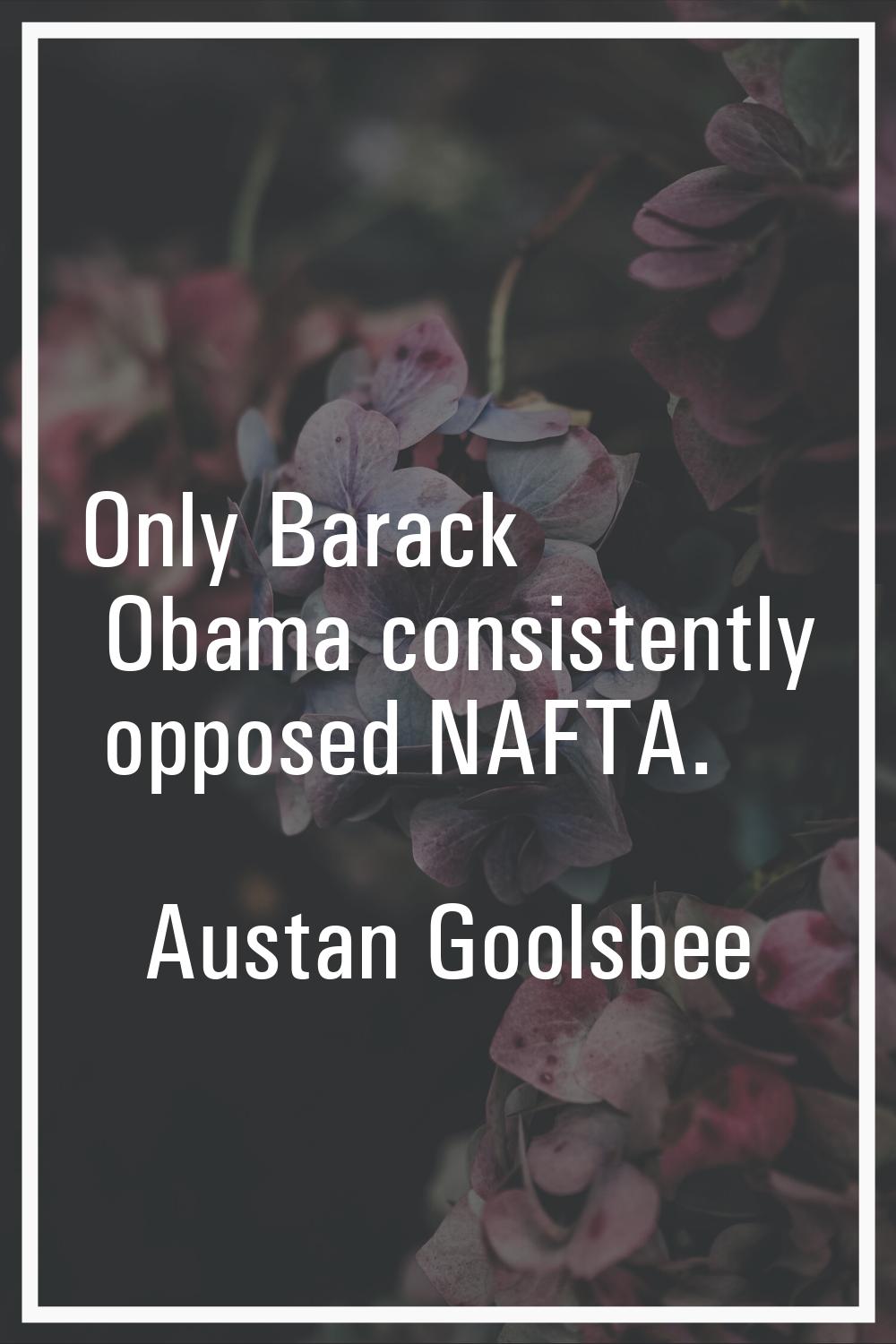 Only Barack Obama consistently opposed NAFTA.