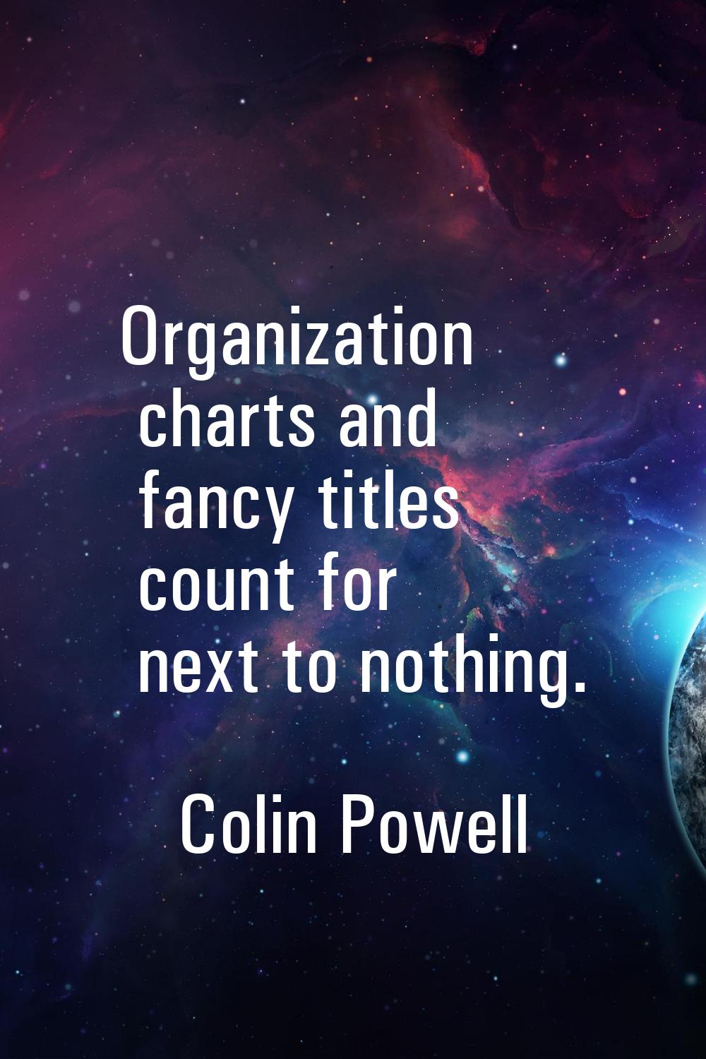 Organization charts and fancy titles count for next to nothing.