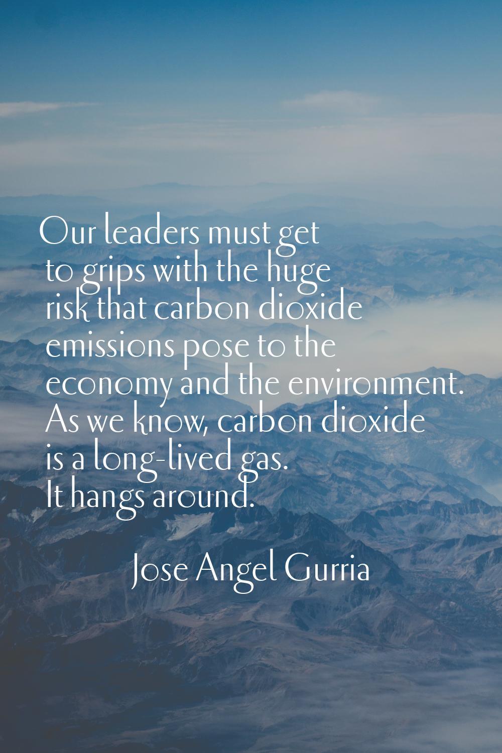 Our leaders must get to grips with the huge risk that carbon dioxide emissions pose to the economy 