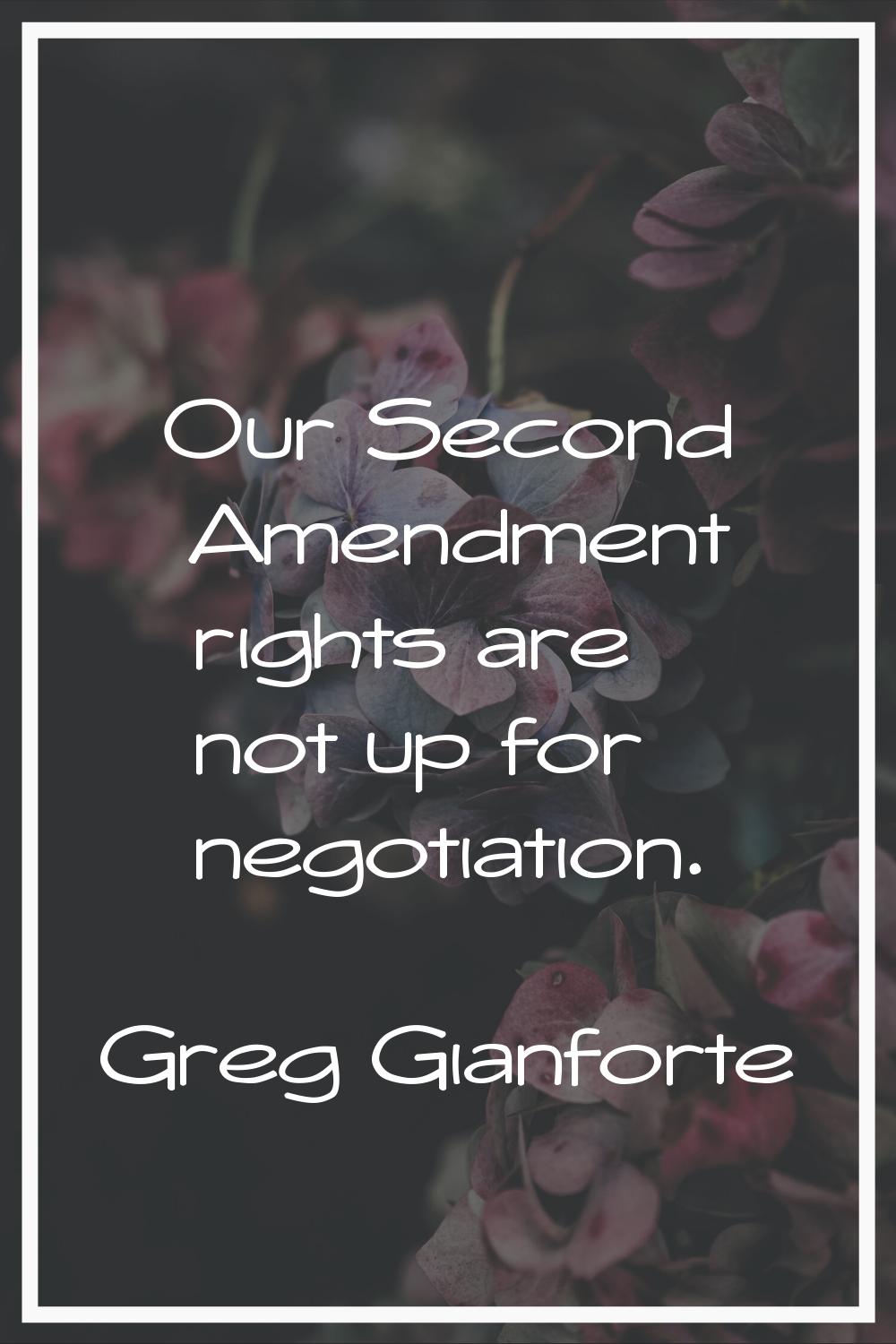 Our Second Amendment rights are not up for negotiation.