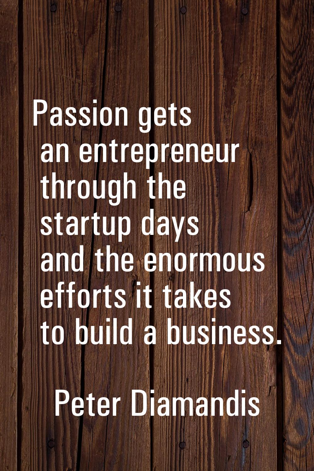 Passion gets an entrepreneur through the startup days and the enormous efforts it takes to build a 