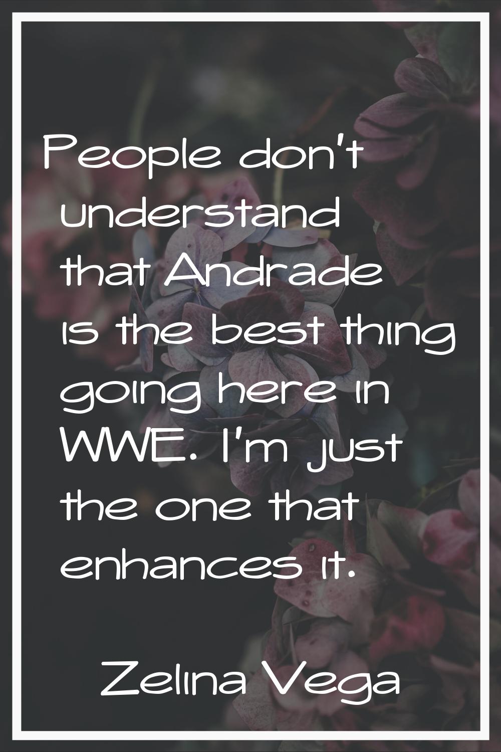 People don't understand that Andrade is the best thing going here in WWE. I'm just the one that enh