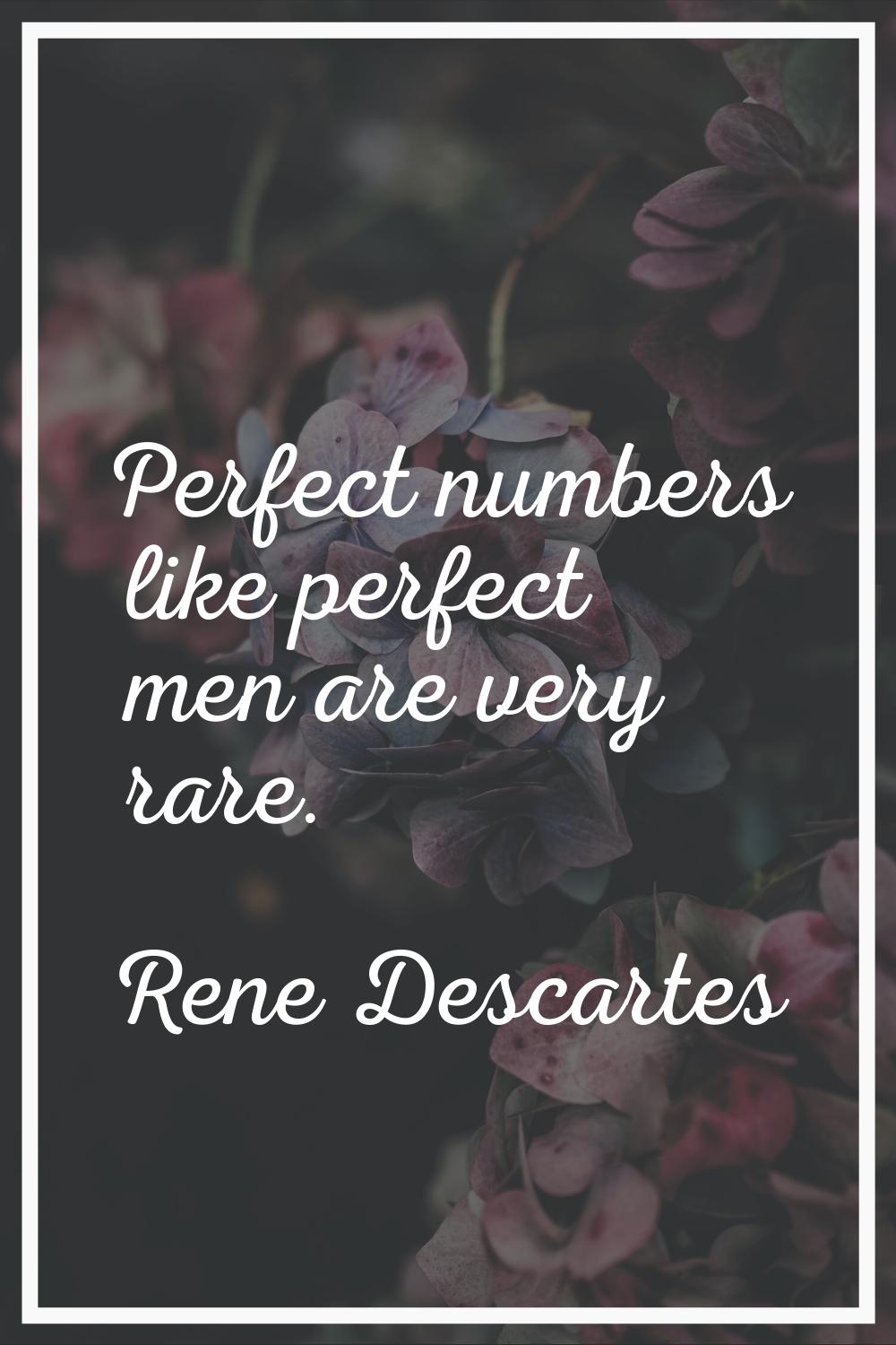 Perfect numbers like perfect men are very rare.