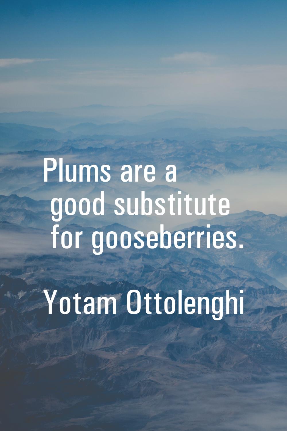Plums are a good substitute for gooseberries.