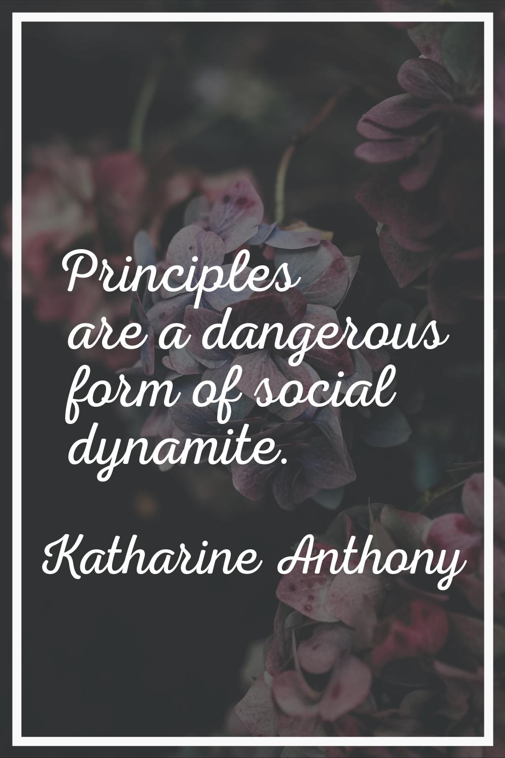 Principles are a dangerous form of social dynamite.
