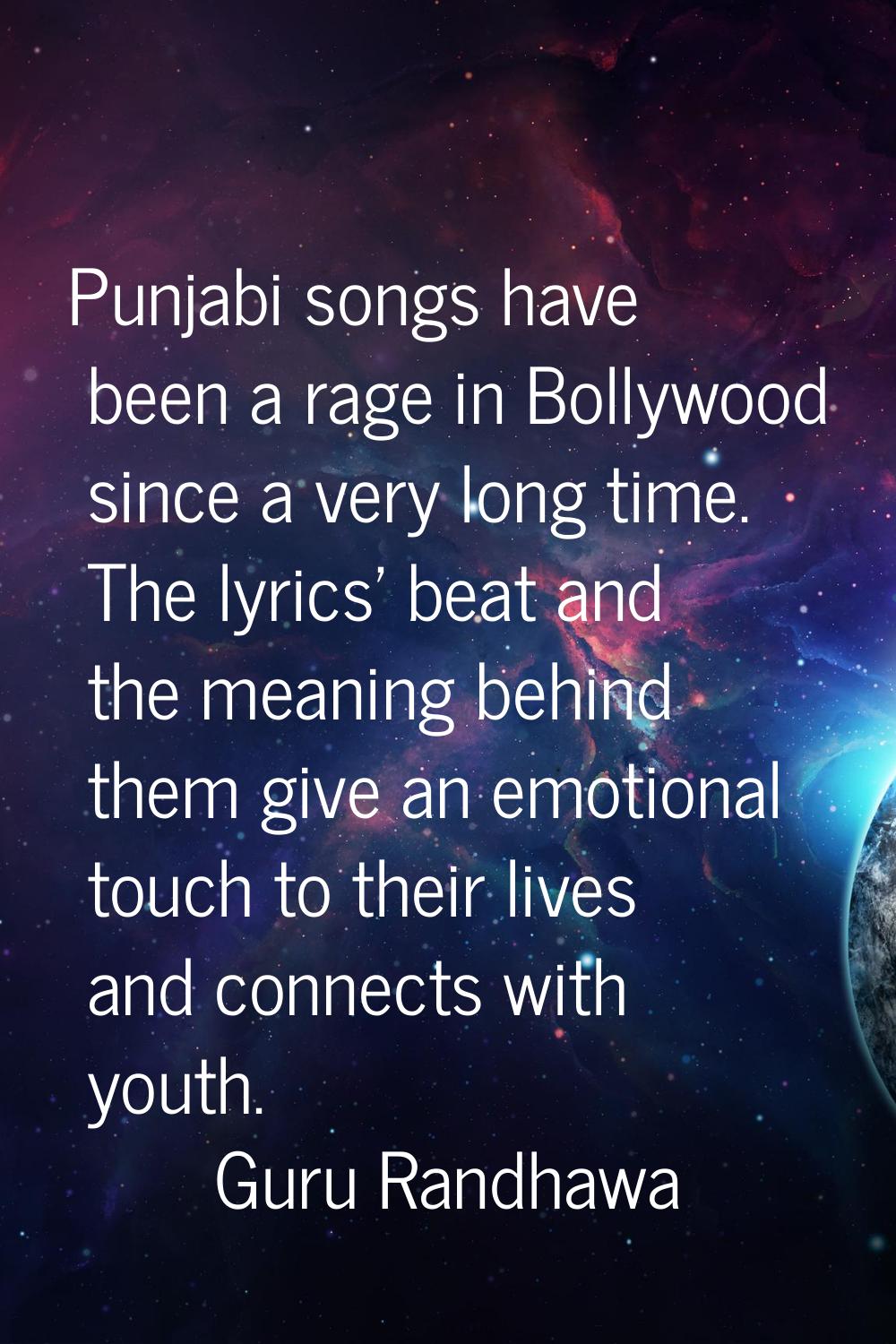 Punjabi songs have been a rage in Bollywood since a very long time. The lyrics' beat and the meanin