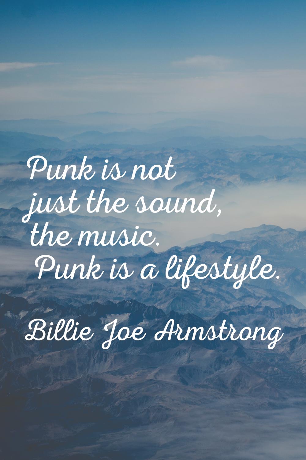 Punk is not just the sound, the music. Punk is a lifestyle.