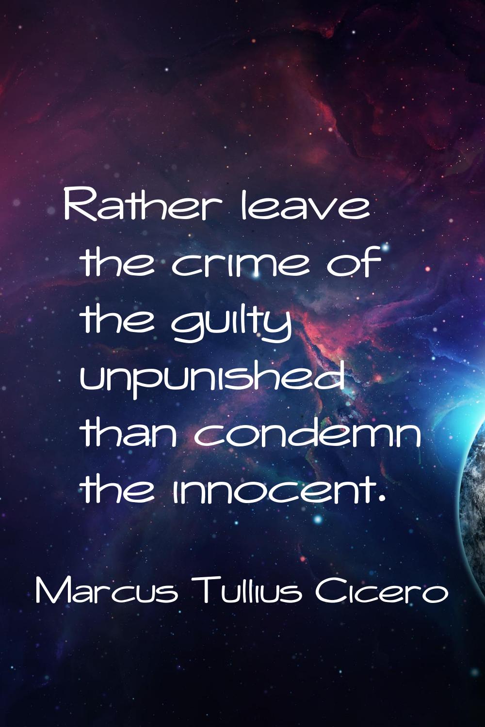 Rather leave the crime of the guilty unpunished than condemn the innocent.