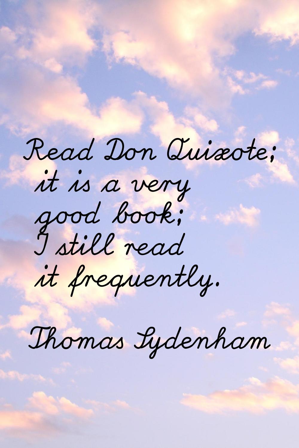 Read Don Quixote; it is a very good book; I still read it frequently.