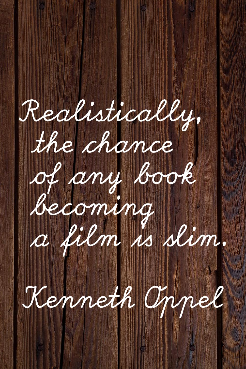 Realistically, the chance of any book becoming a film is slim.