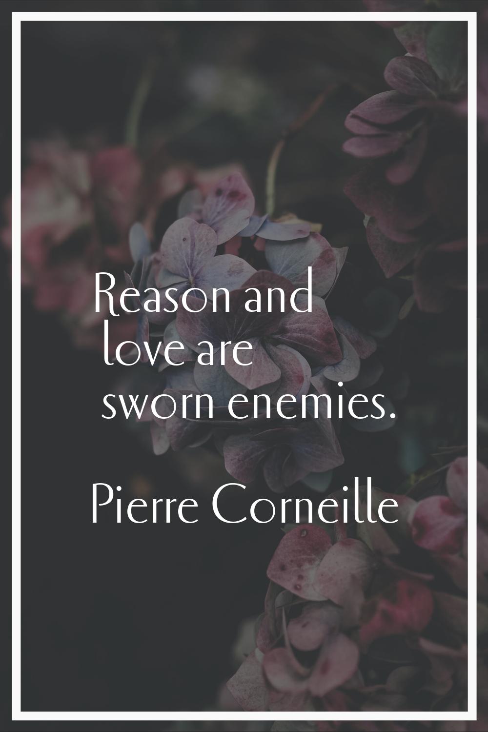 Reason and love are sworn enemies.