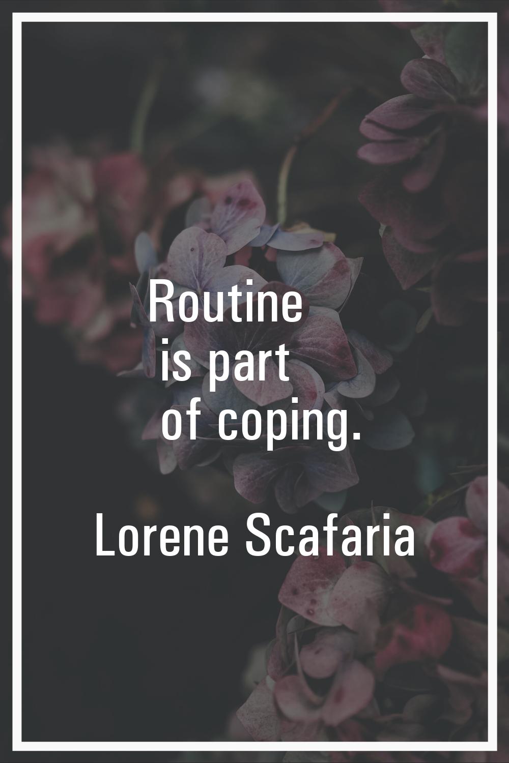 Routine is part of coping.