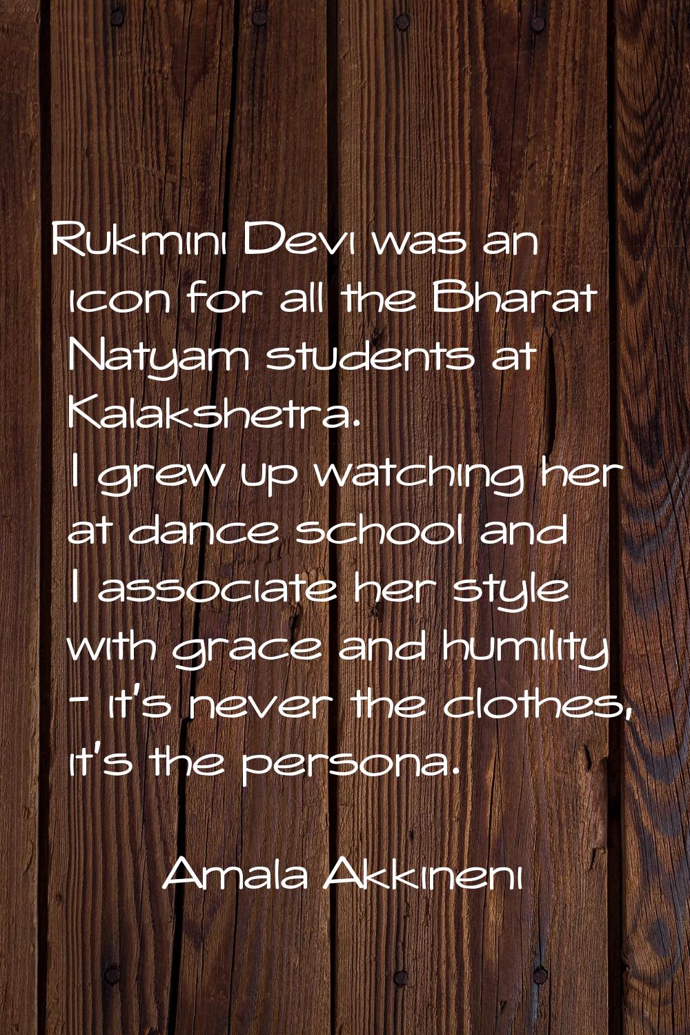 Rukmini Devi was an icon for all the Bharat Natyam students at Kalakshetra. I grew up watching her 
