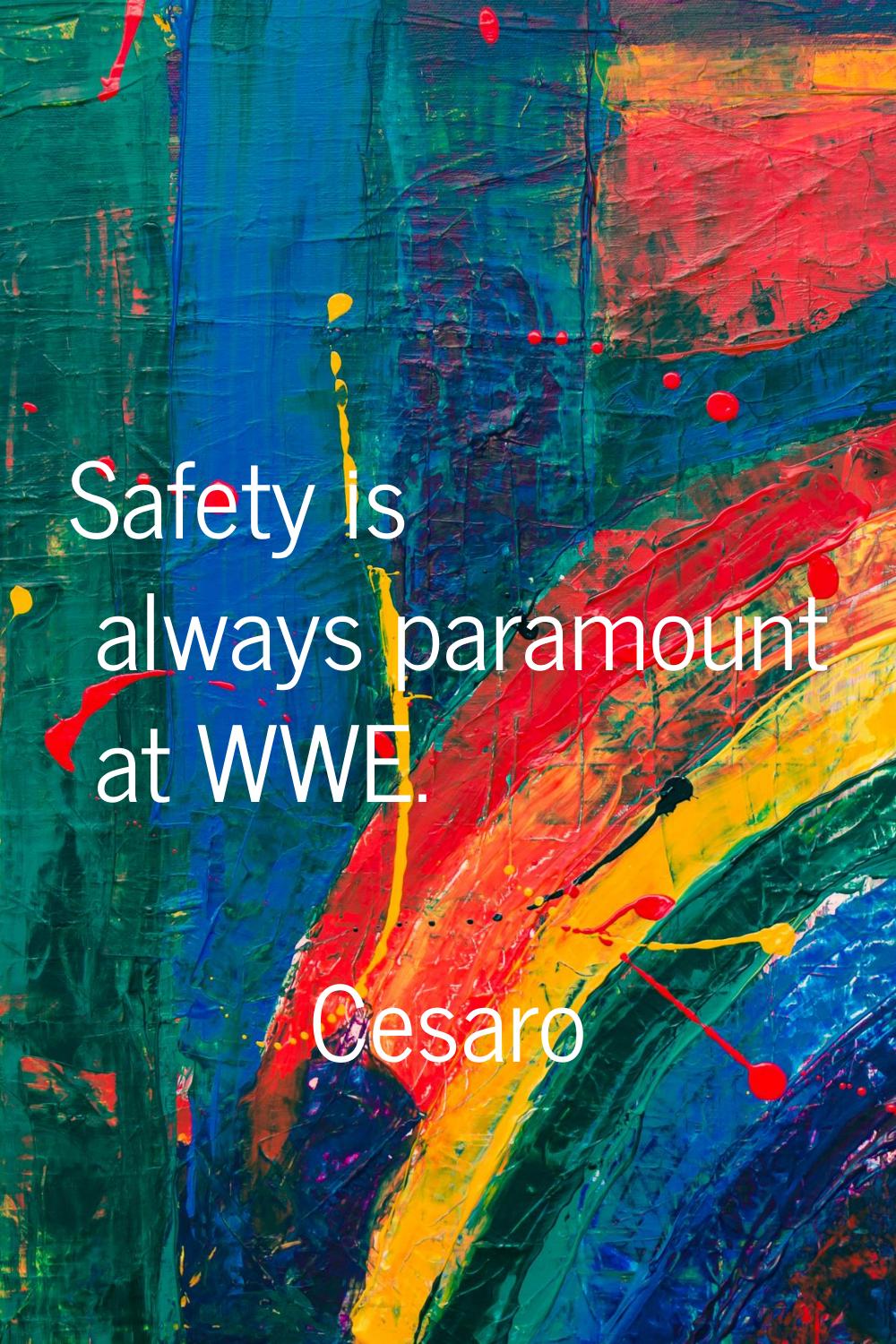 Safety is always paramount at WWE.
