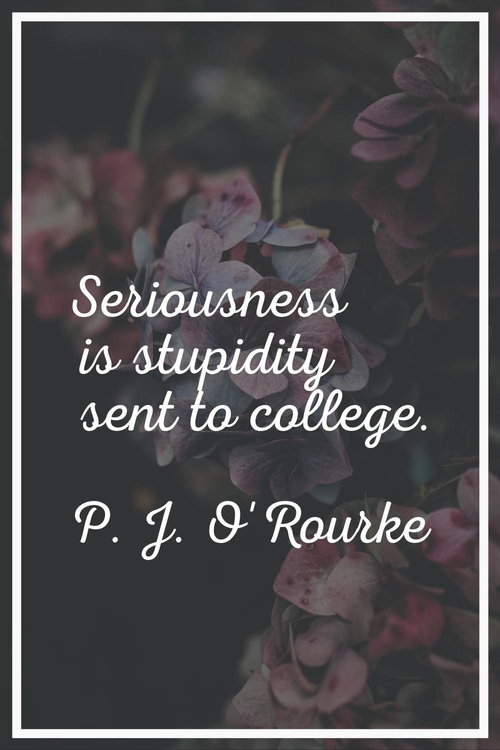 Seriousness is stupidity sent to college.