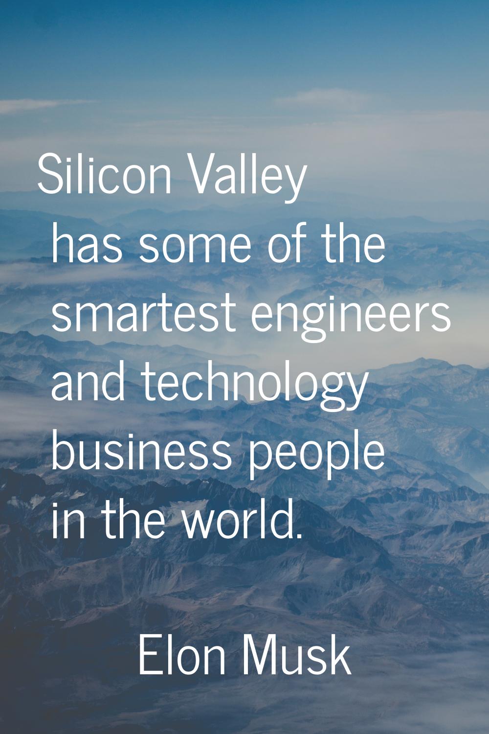Silicon Valley has some of the smartest engineers and technology business people in the world.