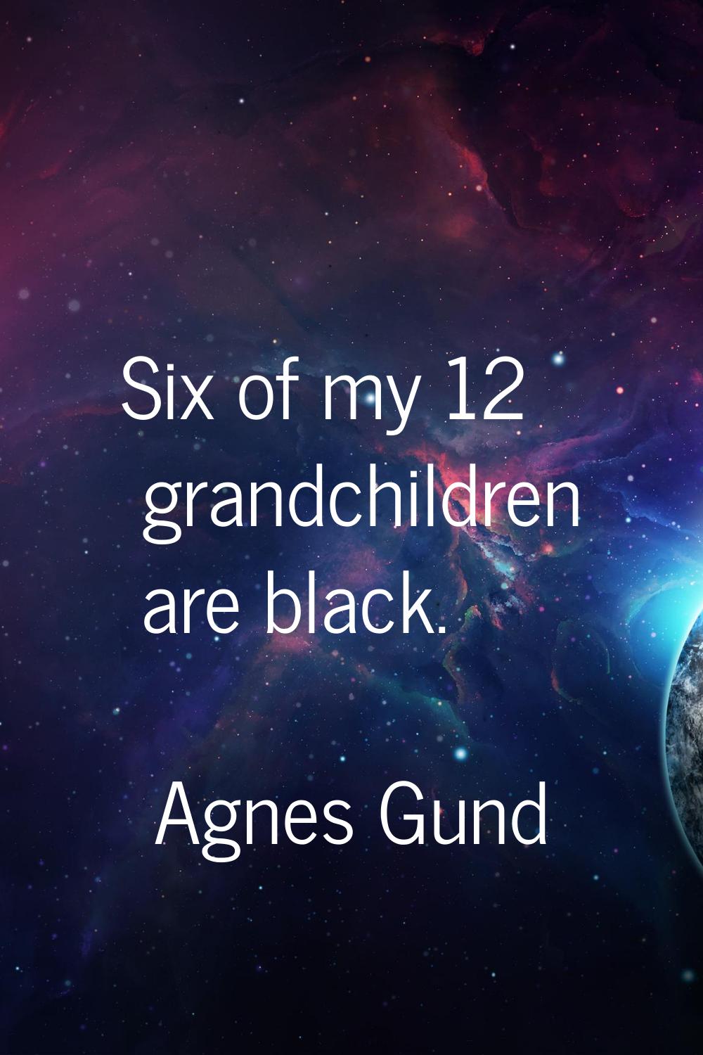 Six of my 12 grandchildren are black.