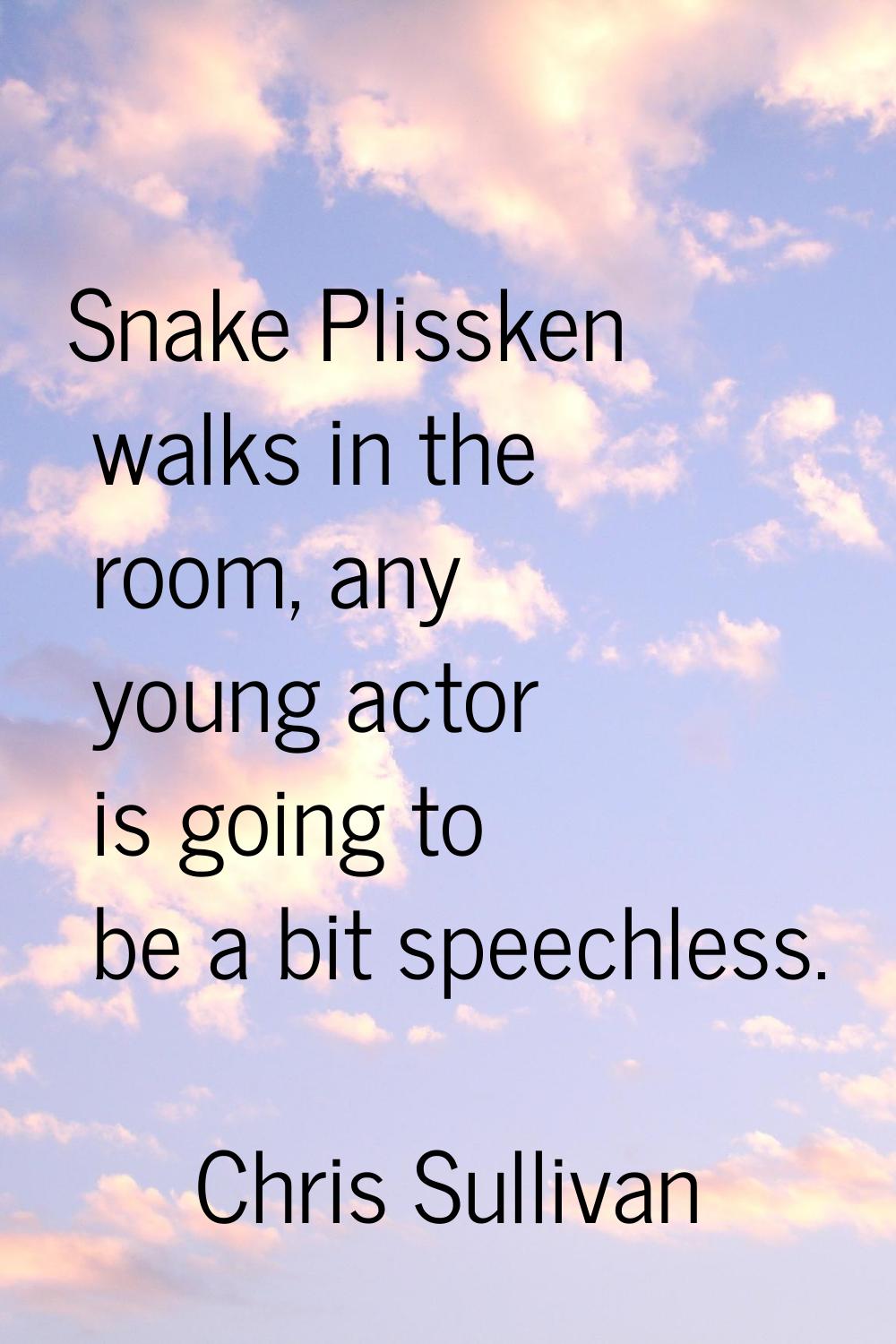 Snake Plissken walks in the room, any young actor is going to be a bit speechless.