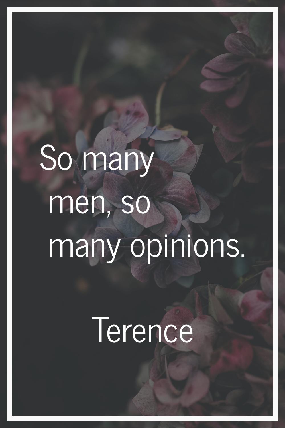 So many men, so many opinions.