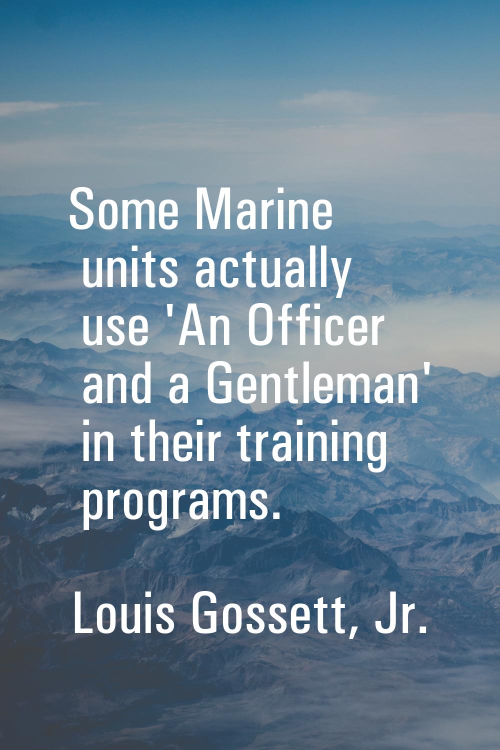 Some Marine units actually use 'An Officer and a Gentleman' in their training programs.