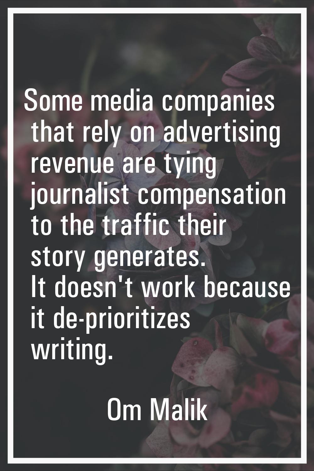 Some media companies that rely on advertising revenue are tying journalist compensation to the traf