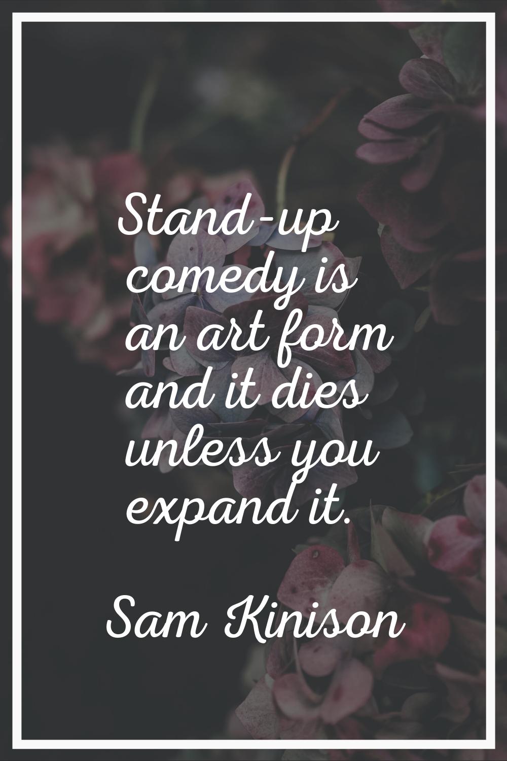 Stand-up comedy is an art form and it dies unless you expand it.