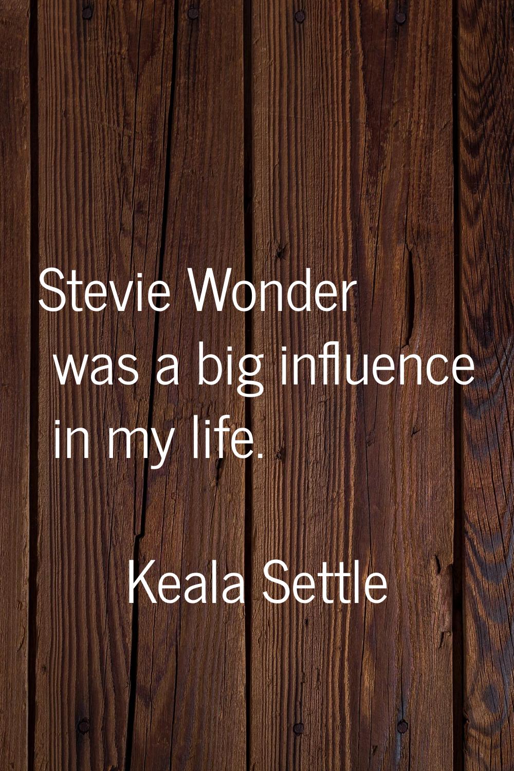 Stevie Wonder was a big influence in my life.