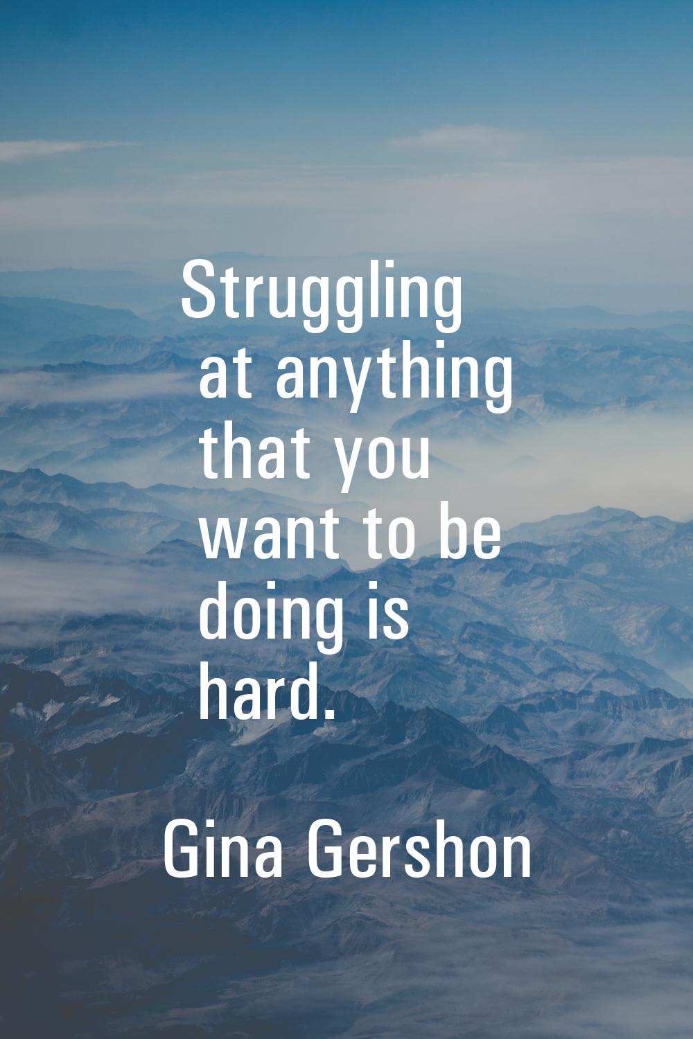 Struggling at anything that you want to be doing is hard.
