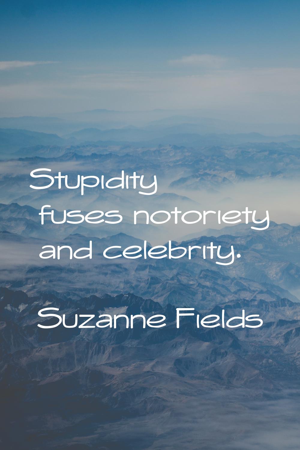 Stupidity fuses notoriety and celebrity.