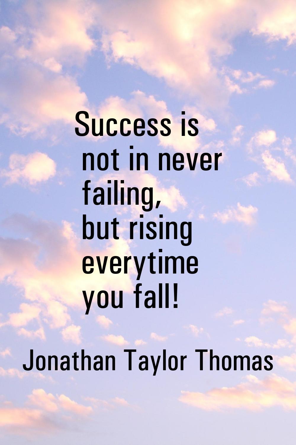 Success is not in never failing, but rising everytime you fall!