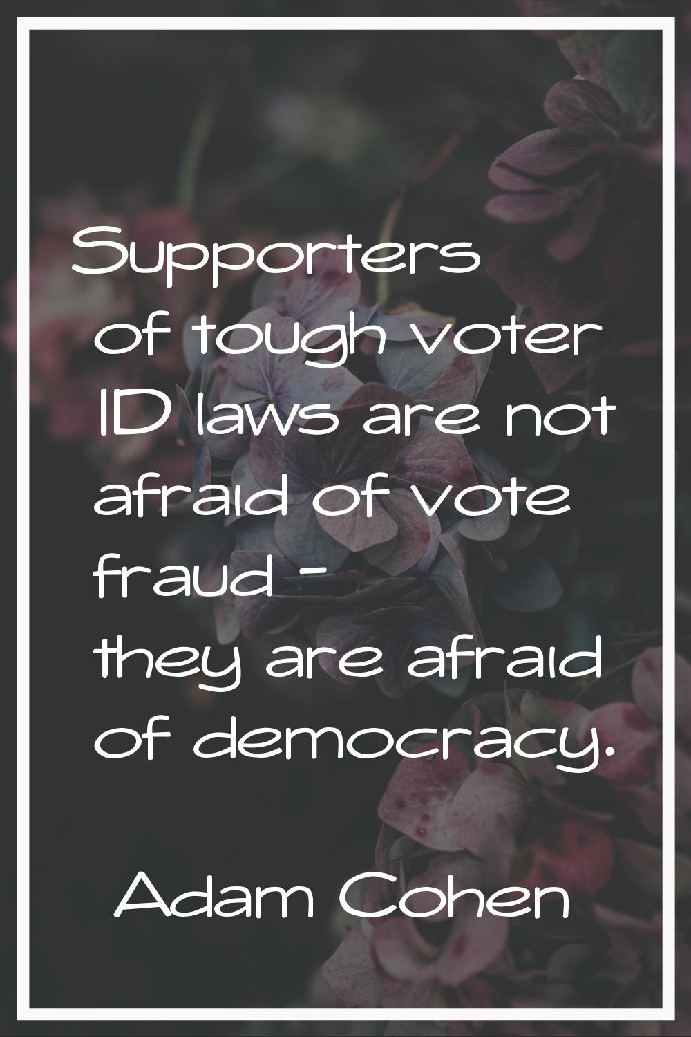 Supporters of tough voter ID laws are not afraid of vote fraud - they are afraid of democracy.