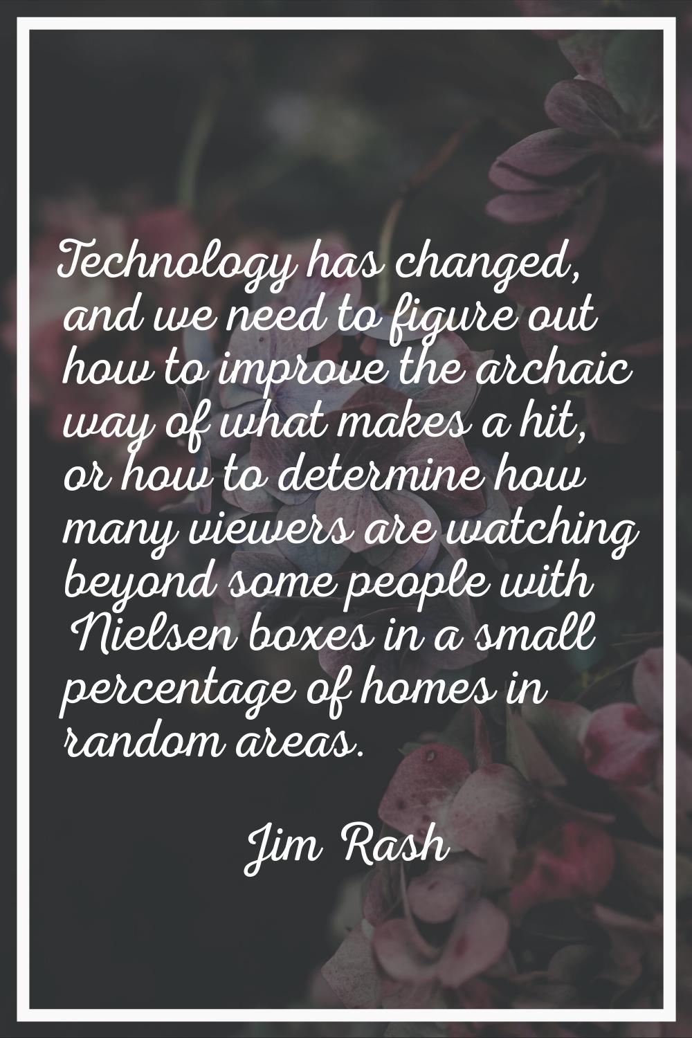 Technology has changed, and we need to figure out how to improve the archaic way of what makes a hi