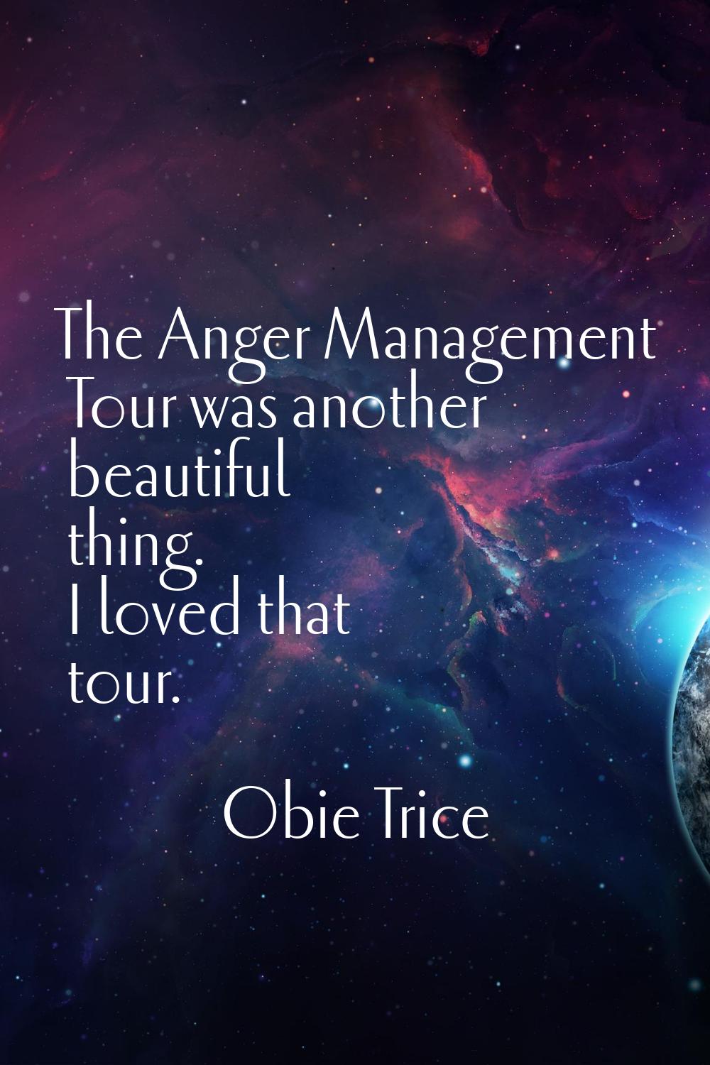 The Anger Management Tour was another beautiful thing. I loved that tour.