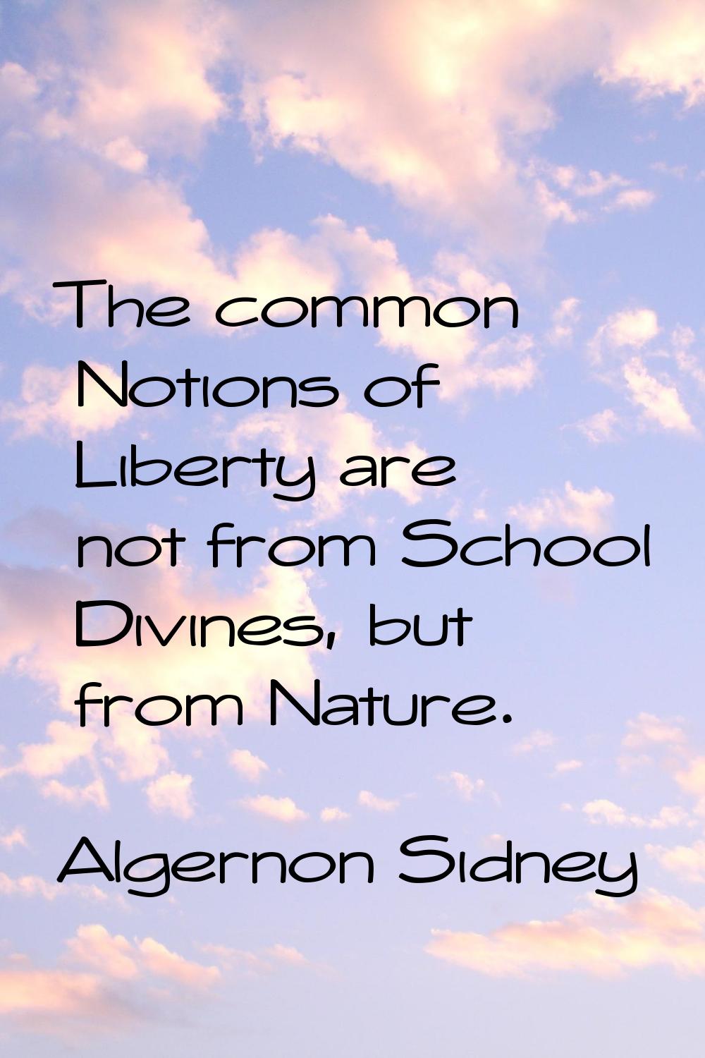 The common Notions of Liberty are not from School Divines, but from Nature.