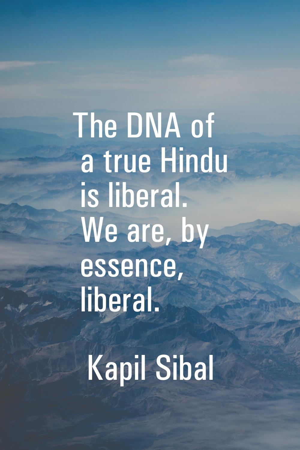 The DNA of a true Hindu is liberal. We are, by essence, liberal.