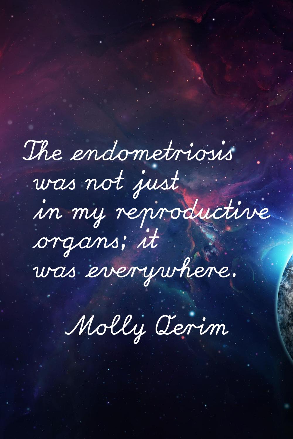 The endometriosis was not just in my reproductive organs; it was everywhere.