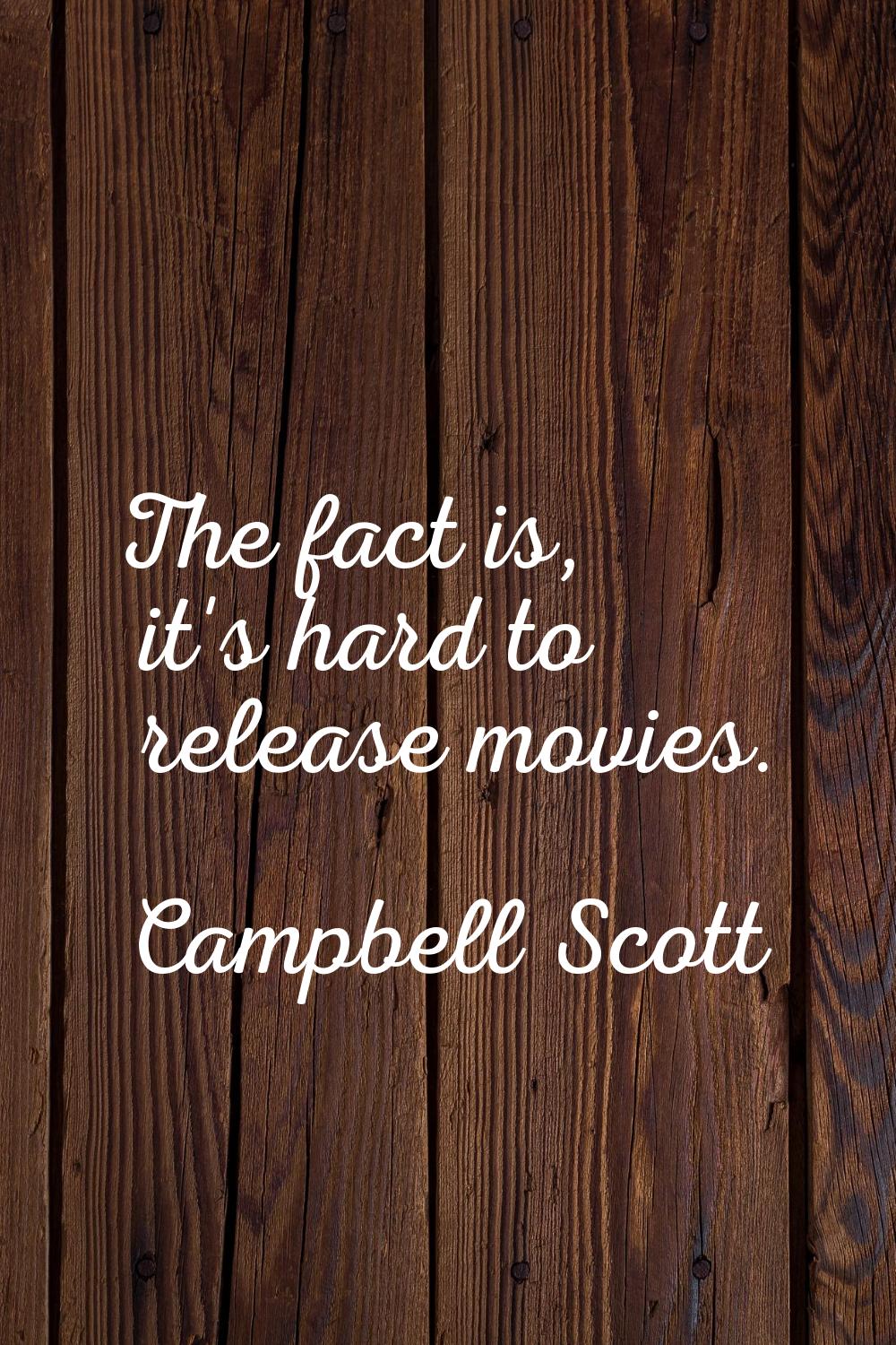 The fact is, it's hard to release movies.