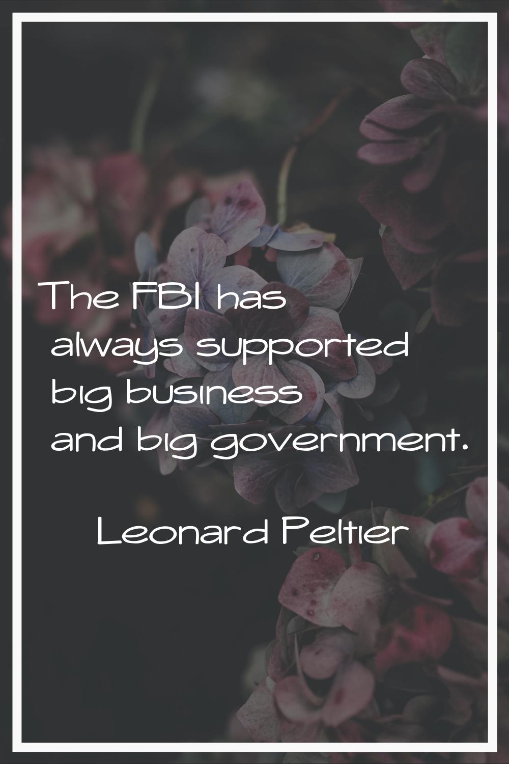 The FBI has always supported big business and big government.
