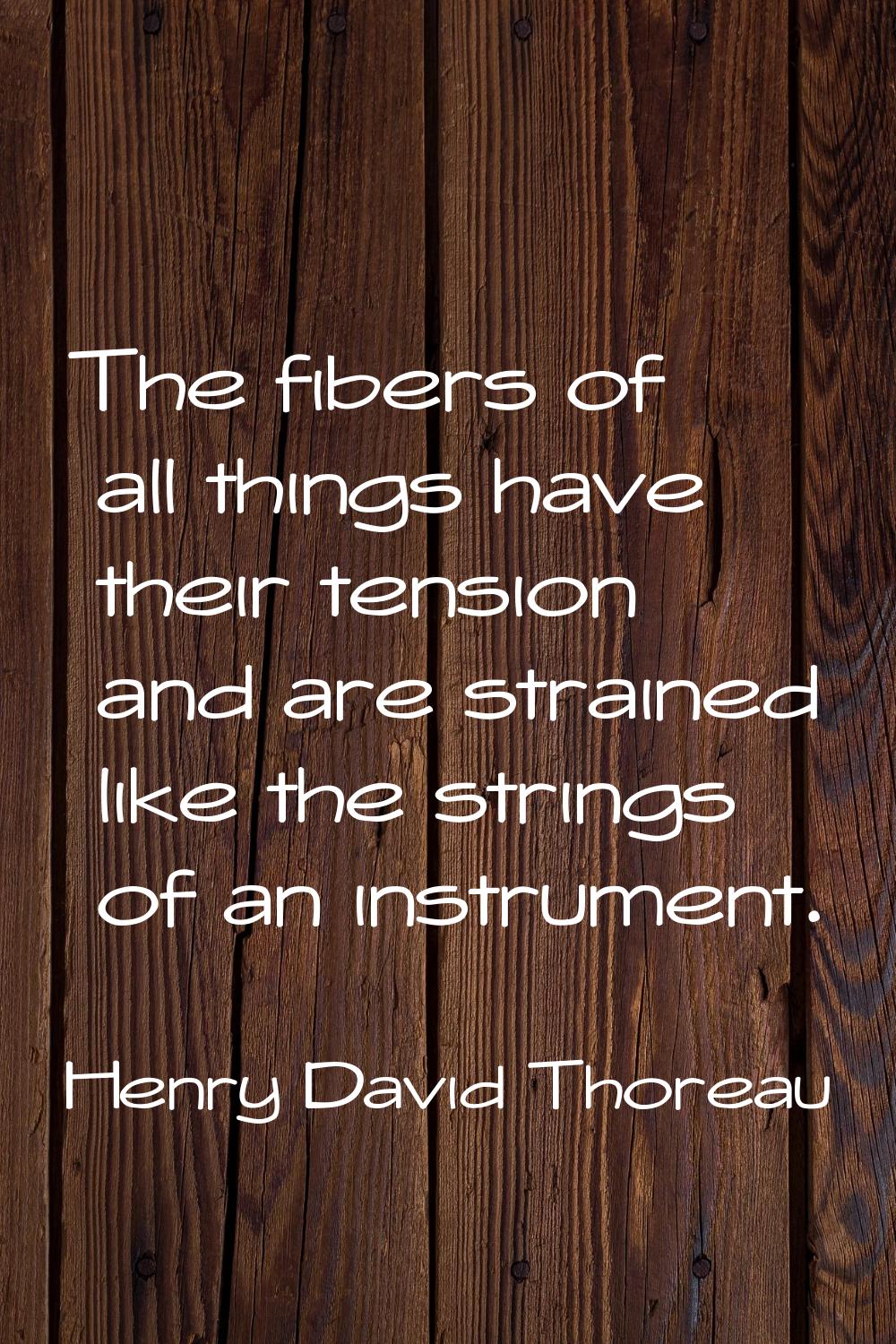 The fibers of all things have their tension and are strained like the strings of an instrument.