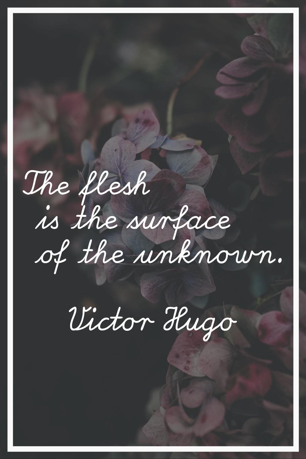 The flesh is the surface of the unknown.