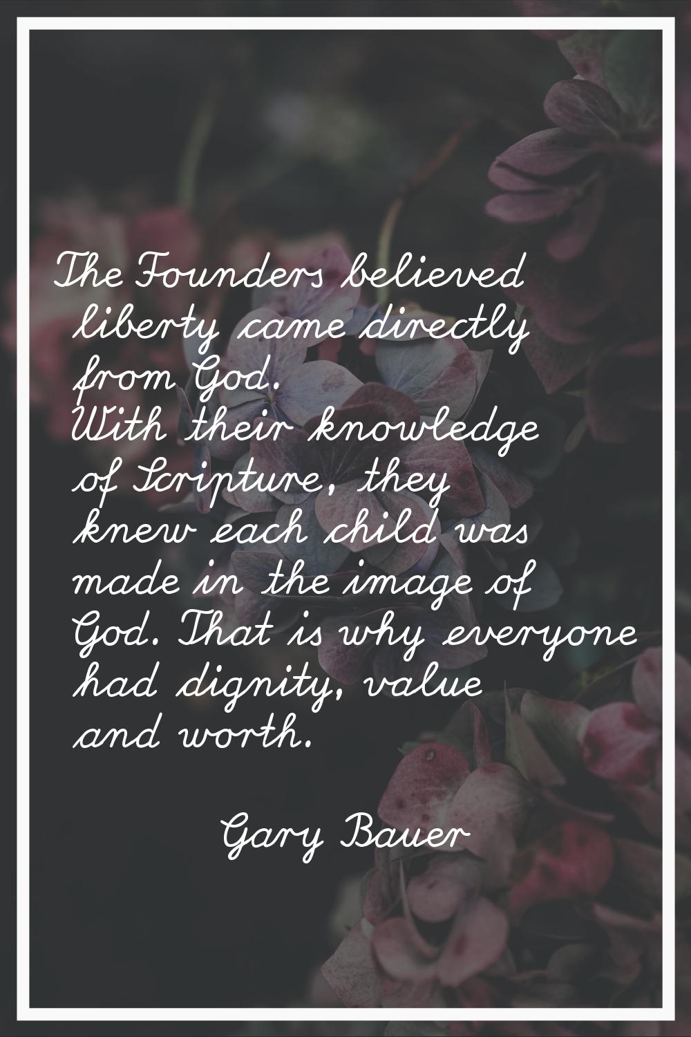 The Founders believed liberty came directly from God. With their knowledge of Scripture, they knew 